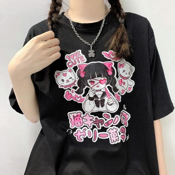 women's t-shirt summer anime t-shirts, beautiful loose punk rock streetwear ladies gothic harajuku kawaii clothes, White
women's t-shirt summer anime t-shirts, beautiful loose punk rock streetwear ladies gothic harajuku kawaii clothes, White