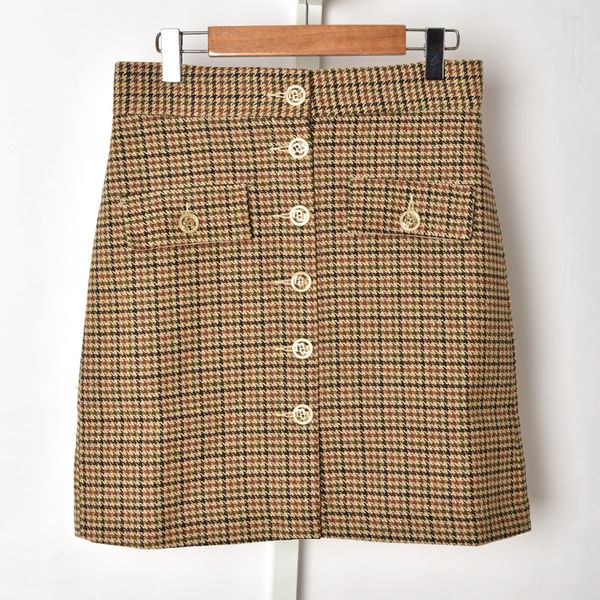 2021 autumn fall khaki houndstooth print woolen elegant pockets panelled above knee short mini skirt women fashion skirts o273148, Black
2021 autumn fall khaki houndstooth print woolen elegant pockets panelled above knee short mini skirt women fashion skirts o273148, Black