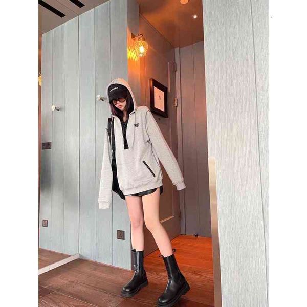 p family 21 early autumn triangle chest decoration versatile rope sports style casual loose hoodie, Black
p family 21 early autumn triangle chest decoration versatile rope sports style casual loose hoodie, Black