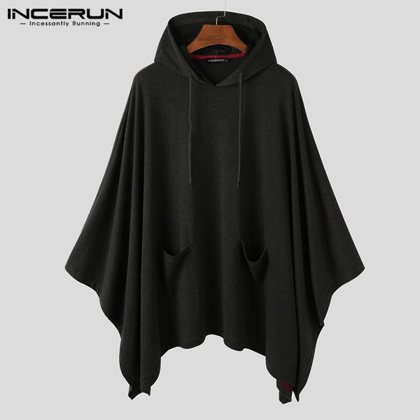 mens designer t shirts incerun 2021 fashion men cloak hoodies solid color loose hooded cape streetwear casual chic sweatshirts pockets ponch, Black
mens designer t shirts incerun 2021 fashion men cloak hoodies solid color loose hooded cape streetwear casual chic sweatshirts pockets ponch, Black