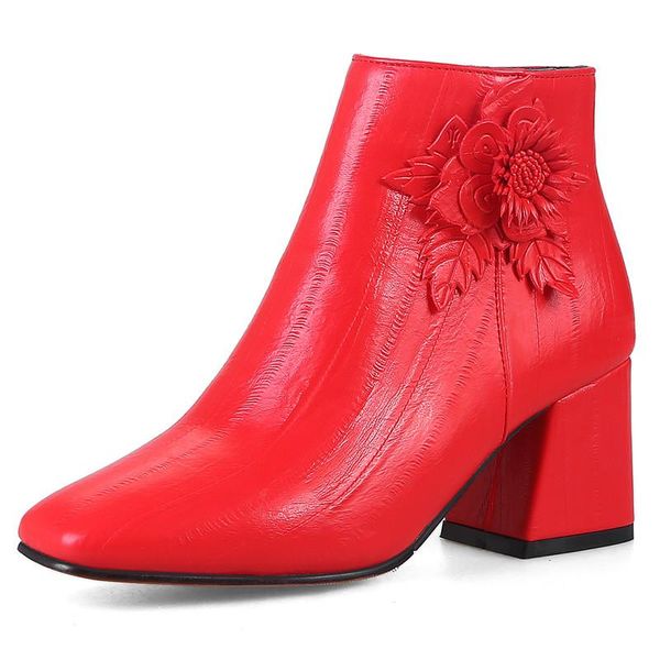 sweet flower ankle boots for women fashion low heels short shoes red white boot large size spring winter womens 2021, Black
sweet flower ankle boots for women fashion low heels short shoes red white boot large size spring winter womens 2021, Black