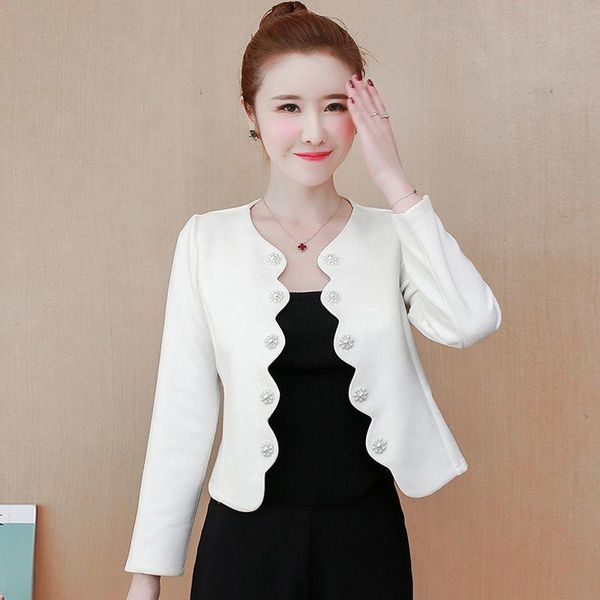 women's jackets women faux suede elegant white jacket o neck bolero cloak coat office lady outwear suit open stitch scallop pearl beadi, Black;brown
women's jackets women faux suede elegant white jacket o neck bolero cloak coat office lady outwear suit open stitch scallop pearl beadi, Black;brown