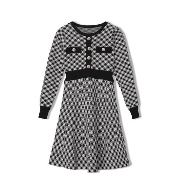 dresses winter long-sleeve 2021 women's dress knit vestido temperament blue and white diamond plaid woman b207 casual, Black;gray
dresses winter long-sleeve 2021 women's dress knit vestido temperament blue and white diamond plaid woman b207 casual, Black;gray