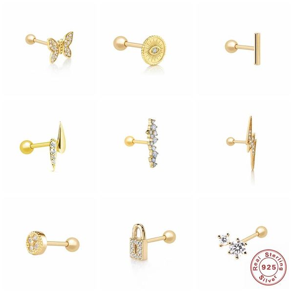 1ps mini earring s925 sterling silver lighting lock paperclip cartilage stud for women ear bone earlobe piercing buckle, Golden;silver
1ps mini earring s925 sterling silver lighting lock paperclip cartilage stud for women ear bone earlobe piercing buckle, Golden;silver
