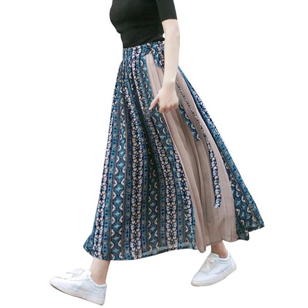 skirts chamsgend women skirt printed stitching pleated long with elastic band se27, Black
skirts chamsgend women skirt printed stitching pleated long with elastic band se27, Black