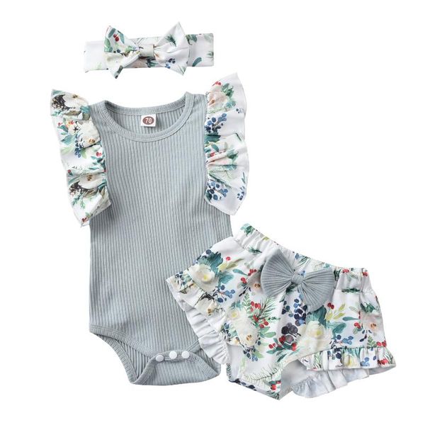 clothing sets baby girl children's 0-18m short sleeve romper + shorts bow decoration flower print cute style summer, White
clothing sets baby girl children's 0-18m short sleeve romper + shorts bow decoration flower print cute style summer, White