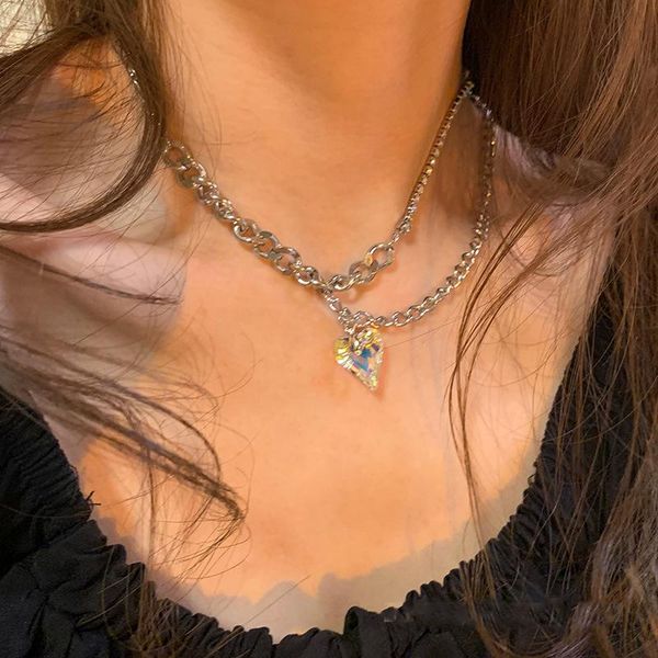 chains fashion glass love titanium steel necklace female wild jewelry clavicle chain accessories, Silver
chains fashion glass love titanium steel necklace female wild jewelry clavicle chain accessories, Silver