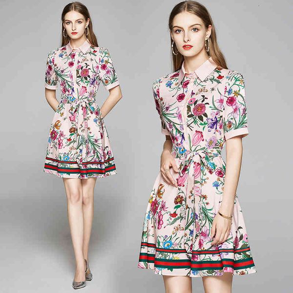 summer runway elegant fashion floral print women shirt dress short sleeve ladies office casual sashes bow a-line mini designer dresses, Black;gray
summer runway elegant fashion floral print women shirt dress short sleeve ladies office casual sashes bow a-line mini designer dresses, Black;gray