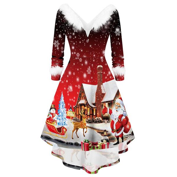 casual dresses ladies christmas swing dress faux plush stitching long sleeve v-neck party winter warm printed high waist, Black;gray
casual dresses ladies christmas swing dress faux plush stitching long sleeve v-neck party winter warm printed high waist, Black;gray