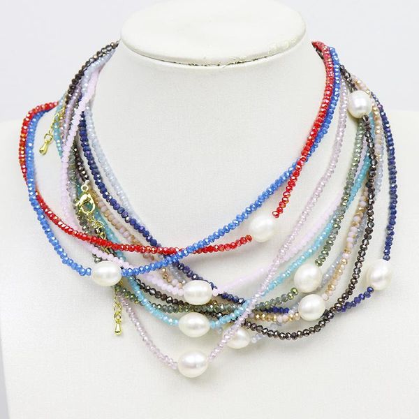 pendant necklaces 10 strand glass beaded necklace chain fashion pearls jewelry accessories gift 9896, Silver
pendant necklaces 10 strand glass beaded necklace chain fashion pearls jewelry accessories gift 9896, Silver
