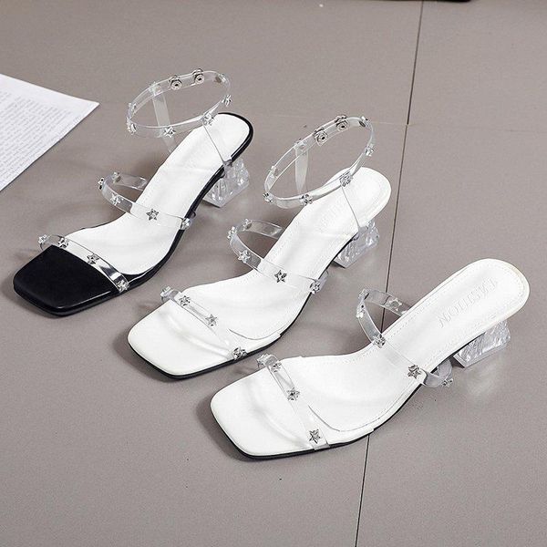 dress shoes 2021 pvc transparent summer rivet rhinestone sandals ladies clear open toe nightclub party pumps women, Black
dress shoes 2021 pvc transparent summer rivet rhinestone sandals ladies clear open toe nightclub party pumps women, Black