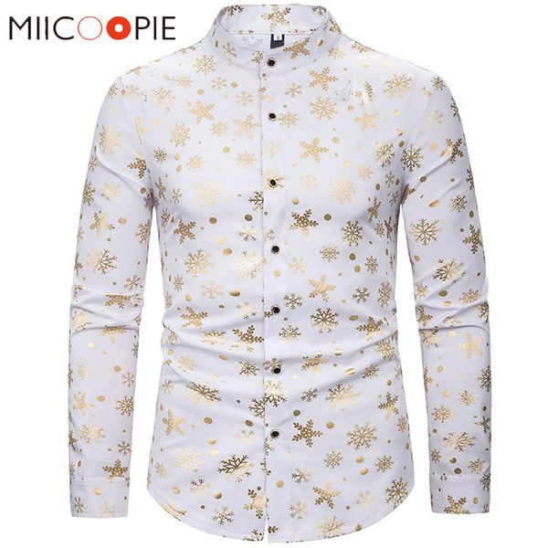 gold bronzing shirts men dress snowflake print slim fit henry collar chemise blanche christmas shirt men party streetwear, White;black
gold bronzing shirts men dress snowflake print slim fit henry collar chemise blanche christmas shirt men party streetwear, White;black