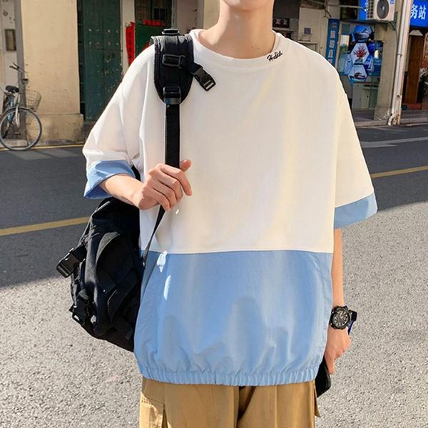 men's t-shirts summer spliced hit color short sleeve men t shirts elastic waist fashion ity couples loose o neck clothing oversized, White;black
men's t-shirts summer spliced hit color short sleeve men t shirts elastic waist fashion ity couples loose o neck clothing oversized, White;black