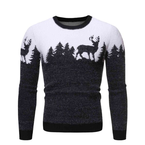 Fashion Sweater Christmas Men's Deer Pullover 2021 Casual Mohair Trend, Black
Fashion Sweater Christmas Men's Deer Pullover 2021 Casual Mohair Trend, Black