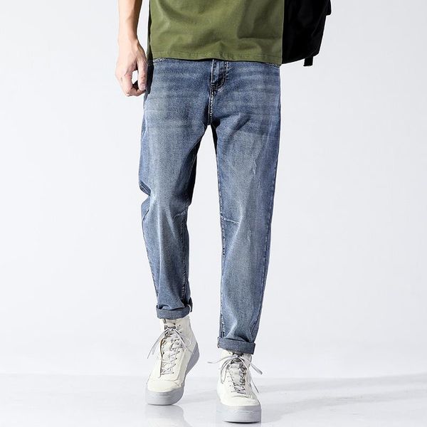 men's jeans 2021 spring summer high-quality cotton stretch loose straight casual harem pants youth fashion high street cropped, Blue
men's jeans 2021 spring summer high-quality cotton stretch loose straight casual harem pants youth fashion high street cropped, Blue