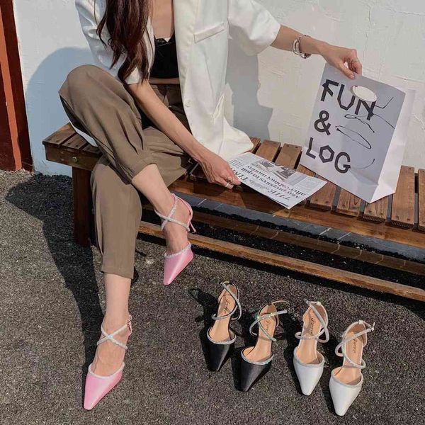 fashion women sandals pointed toe thin high heels ankle strap black/pink/white party wedding shoes woman size 35-39 210513
fashion women sandals pointed toe thin high heels ankle strap black/pink/white party wedding shoes woman size 35-39 210513