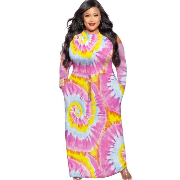 plus size dresses 5xl women tie-dye printing ankle-length dress fashion female o-neck full sleeve lace-up slim waist african, Black
plus size dresses 5xl women tie-dye printing ankle-length dress fashion female o-neck full sleeve lace-up slim waist african, Black