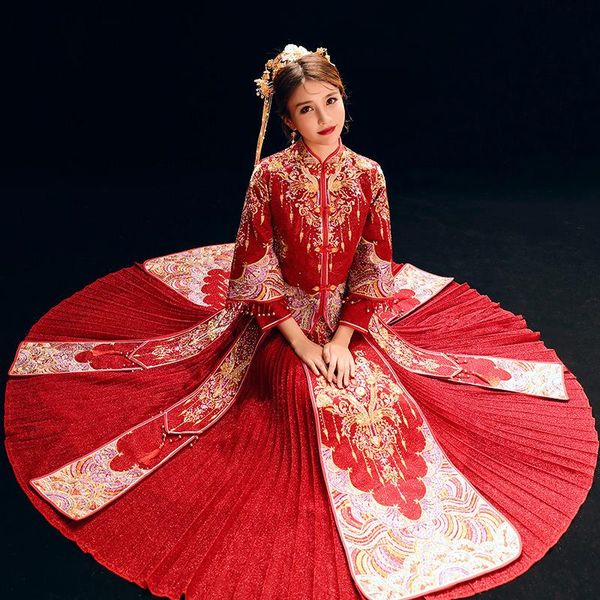 classic embroidery bride dress wedding retro chinese cheongsam the toast clothing size s-4xl ethnic, Red
classic embroidery bride dress wedding retro chinese cheongsam the toast clothing size s-4xl ethnic, Red