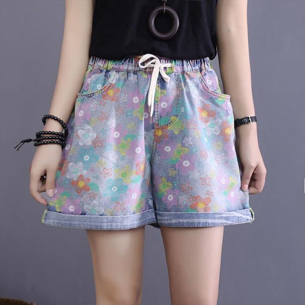 summer plus size ethnic style womens short vintage floral print denim elastic mid waist pocket casual loose jeans, White;black
summer plus size ethnic style womens short vintage floral print denim elastic mid waist pocket casual loose jeans, White;black