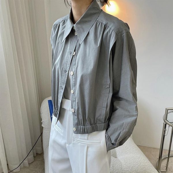 women's blouses & shirts spring and autumn casual solid color lapel long-sleeved loose shirt, White
women's blouses & shirts spring and autumn casual solid color lapel long-sleeved loose shirt, White