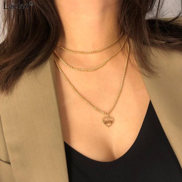pendant necklaces lacteo cuba multi layer golden letter love heart necklace for women 2021 fashion long chain choker jewelry gift, Silver
pendant necklaces lacteo cuba multi layer golden letter love heart necklace for women 2021 fashion long chain choker jewelry gift, Silver