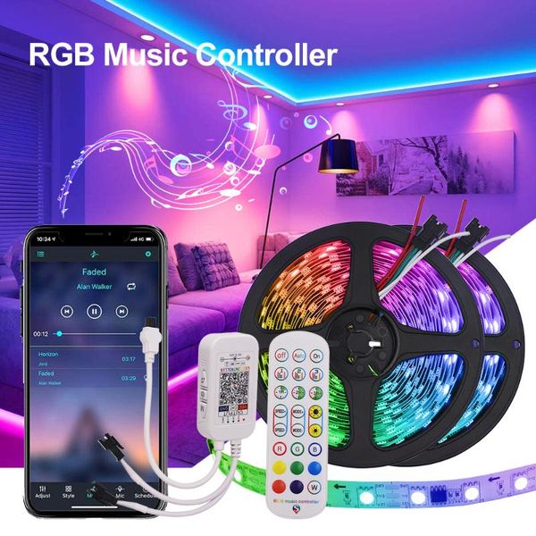 bluetooth rgb led strip ws2811 12v light individually addressable flexible ribbon tape decor remote controller power kit strips
bluetooth rgb led strip ws2811 12v light individually addressable flexible ribbon tape decor remote controller power kit strips
