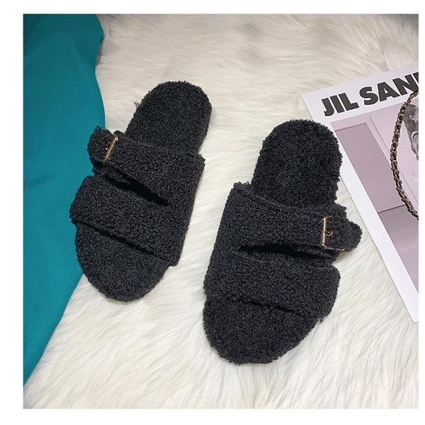 slippers lamb wool women's autumn and winter 2021 fashion outer wear korean style simple flat-bottomed cotton, Black
slippers lamb wool women's autumn and winter 2021 fashion outer wear korean style simple flat-bottomed cotton, Black
