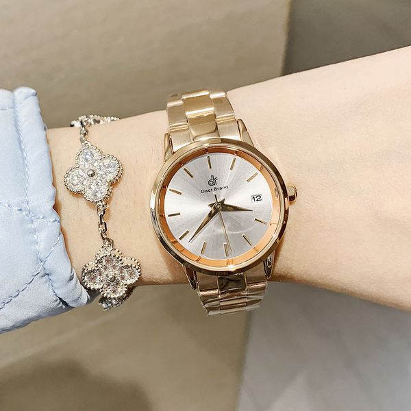 fashionable watch simple temperament 2021 new ins wind waterproof steel band calendar women's quartz watch, Slivery;brown
fashionable watch simple temperament 2021 new ins wind waterproof steel band calendar women's quartz watch, Slivery;brown