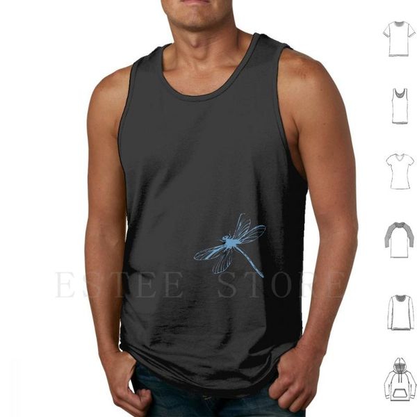 men' tank dragonfly vest sleeveless, White;black