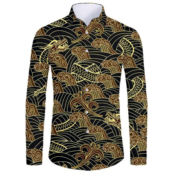 men's casual shirts shirt summer 3d print golden wave dragon pattern handsome long sleeve blouse hip hop harajuku oversize drop, White;black
men's casual shirts shirt summer 3d print golden wave dragon pattern handsome long sleeve blouse hip hop harajuku oversize drop, White;black