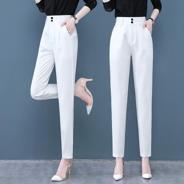 women's pants & capris 2021 women spring vintage plus size suit pant female chic button high waist loose straight lady casual solid har, Black;white
women's pants & capris 2021 women spring vintage plus size suit pant female chic button high waist loose straight lady casual solid har, Black;white