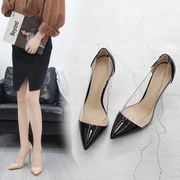 dress shoes summer european and american style patent leather pointed high-heeled crystal transparent four seasons shoes., Black
dress shoes summer european and american style patent leather pointed high-heeled crystal transparent four seasons shoes., Black