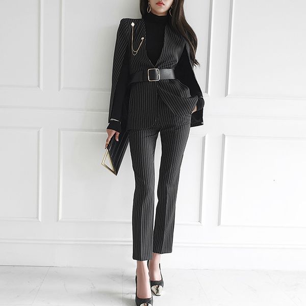 pant autumn elegant female business 2 piece korean ensemble fashion with cleavage v blazer vintage jacket striped long pants suit ed0g, White
pant autumn elegant female business 2 piece korean ensemble fashion with cleavage v blazer vintage jacket striped long pants suit ed0g, White