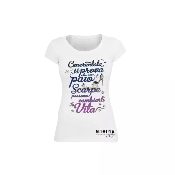 T-Shirt Lady NightLife 87 Cinderella, White;black