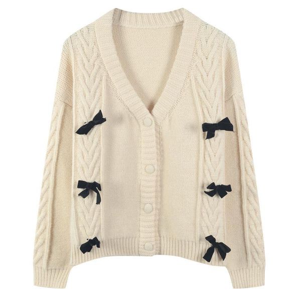 women's knits & tees korea sweet bow knitted sweater cardigan jacket female v-neck single-breasted knit short 2021 top, White
women's knits & tees korea sweet bow knitted sweater cardigan jacket female v-neck single-breasted knit short 2021 top, White