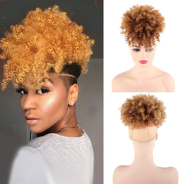 short kinky curly chignon with bangs synthetic hair bun drawstring ponytail afro puff hair pieces for women clip hair extensionfactory direc, Black
short kinky curly chignon with bangs synthetic hair bun drawstring ponytail afro puff hair pieces for women clip hair extensionfactory direc, Black