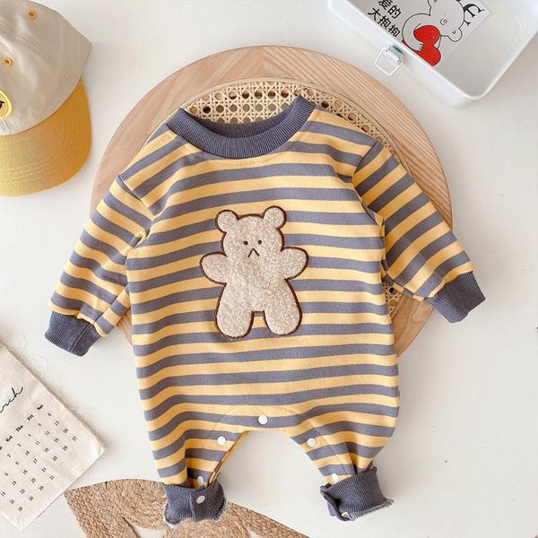 Jumpsuits Autumn Baby Girls Long Sleeve O Neck Cartoon Bear Striped Cotton Casual Boys Rompers Infant Kids, Blue
Jumpsuits Autumn Baby Girls Long Sleeve O Neck Cartoon Bear Striped Cotton Casual Boys Rompers Infant Kids, Blue