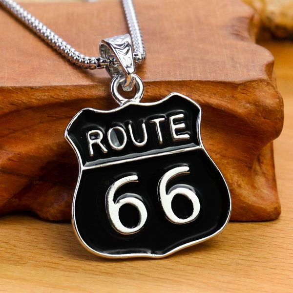 pendant necklaces western black route 66 sign necklace enamel historic road travel souvenir hip-hop stainless steel chain man jewelry gift, Silver
pendant necklaces western black route 66 sign necklace enamel historic road travel souvenir hip-hop stainless steel chain man jewelry gift, Silver