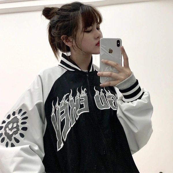 jacket womens spring and autumn white cloud print all-match baseball uniform womens korean style loose plus size top, Black;brown
jacket womens spring and autumn white cloud print all-match baseball uniform womens korean style loose plus size top, Black;brown