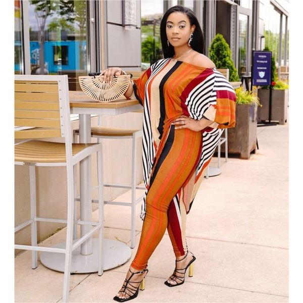 women's two piece pants 2 set of 2021 autumn clothing dashiki irregular and trousers fashion stripe printed polyester suit, White
women's two piece pants 2 set of 2021 autumn clothing dashiki irregular and trousers fashion stripe printed polyester suit, White