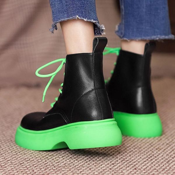 boots bonjomarisa arrivals comfy platform candy color lace up motorcycle for women fashion trendy autumn shoes, Black
boots bonjomarisa arrivals comfy platform candy color lace up motorcycle for women fashion trendy autumn shoes, Black