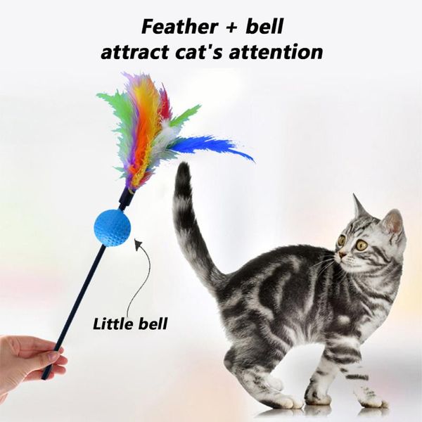 4pcs cat stick rainbow long rod feather with rustling ball toy kitten chaser teaser interactive play game wand toys random color
4pcs cat stick rainbow long rod feather with rustling ball toy kitten chaser teaser interactive play game wand toys random color