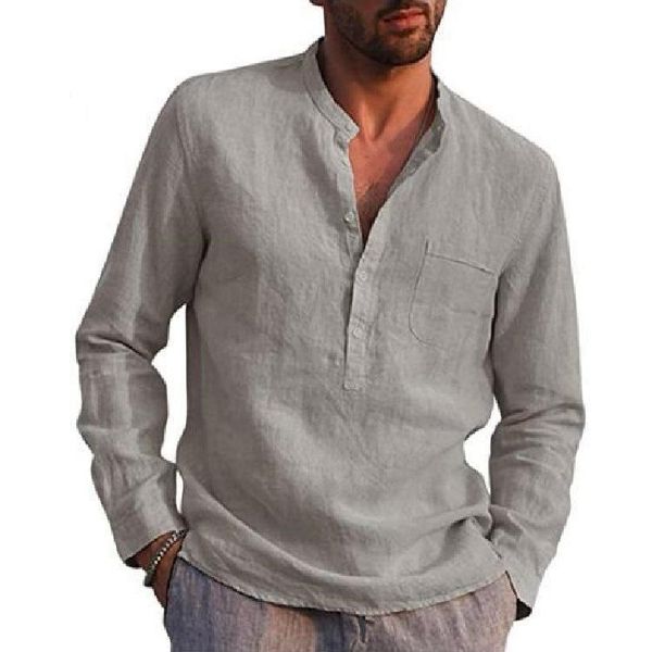 men's casual shirts long sleeve v-neck beach linen shirt autumn loose cool breathable holiday traveling top, White;black
men's casual shirts long sleeve v-neck beach linen shirt autumn loose cool breathable holiday traveling top, White;black