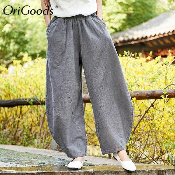 women's pants & capris origoods original harem women 2021 summer natural fabric ramie trousers plus size vintage b253, Black;white
women's pants & capris origoods original harem women 2021 summer natural fabric ramie trousers plus size vintage b253, Black;white