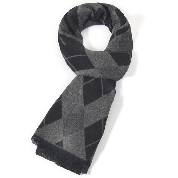 scarves helisopus striped plaid scarf for men autumn winter soft warm long classic shawl fashion accessories, Blue;gray
