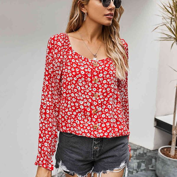 shorts floral print shirt women 2021 button full sleeve square collar ladies spring autumn casual red green yellow and blouses, White;black
shorts floral print shirt women 2021 button full sleeve square collar ladies spring autumn casual red green yellow and blouses, White;black