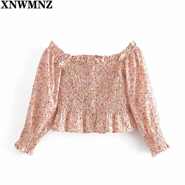 floral print cropped blouse women long puff sleeve smocked elastic vintage summer shirt female chic ruffle button 210520, White
floral print cropped blouse women long puff sleeve smocked elastic vintage summer shirt female chic ruffle button 210520, White