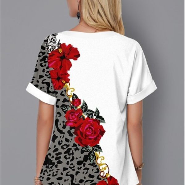 5xl plus size women clothing short sleeve t-shirts fashion flower print bandage v-neck summer tee loose casual lady 2021 t-shirt, White
5xl plus size women clothing short sleeve t-shirts fashion flower print bandage v-neck summer tee loose casual lady 2021 t-shirt, White