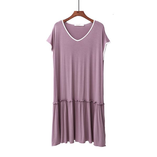 women's sleepwear summer night dress women short sleeve modal sleepwear v neck loose homewear nightgowns female sweet ruffle nightshirt, Black;red
women's sleepwear summer night dress women short sleeve modal sleepwear v neck loose homewear nightgowns female sweet ruffle nightshirt, Black;red