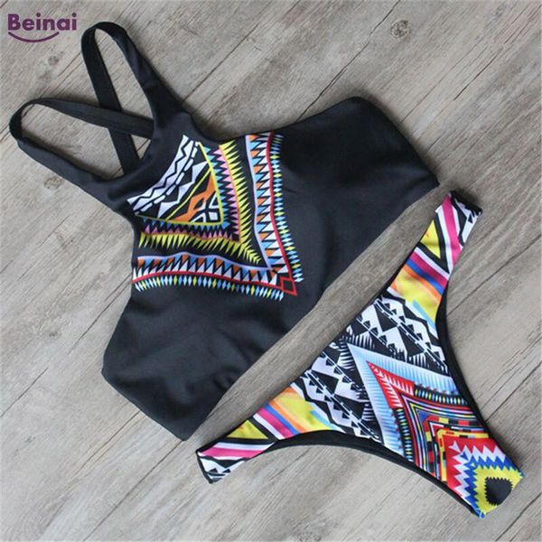 women's swimwear beinai summer women print bikini set push-up padded bra swimsuit totem triangle bather suit retro micro, White;black
women's swimwear beinai summer women print bikini set push-up padded bra swimsuit totem triangle bather suit retro micro, White;black